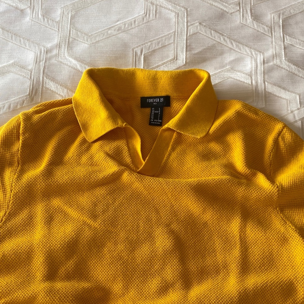 Forever 21 Mustard Yellow Collared Top